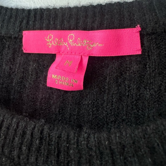 Lilly Pulitzer Arienze Dolman Sleeve Black Crew Neck Sweater Sz M - Picture 7 of 15